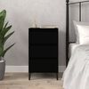 vidaXL Nightstand Black Engineered wood Medium Nightstand Square