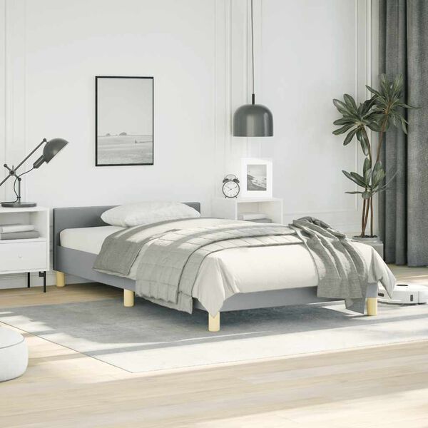vidaXL Bed Frame With Headboard Light grey