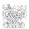 vidaXL Christmas Bauble Set Silver and white Plastic Multiple sizes