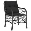 vidaXL Garden Dining Set Black PE rattan Washable Covers