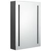 vidaXL Bathroom Cabinet Grey MDF with Melamine Finish, Glass Medium