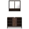 vidaXL Bathroom Furniture Set Brown Oak Engineered wood, metal, glass