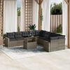 vidaXL Garden Sofa Set Grey Poly Rattan Large Modular Garden Sofa Set