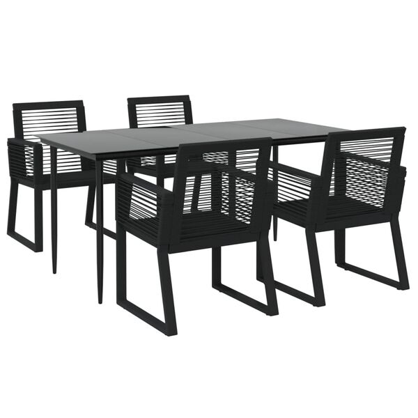 vidaXL Garden Dining Set Black