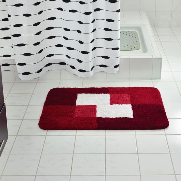 RIDDER Bath Mat Red Polyester 23.6 x 35.4 in Bath Mat Rectangular