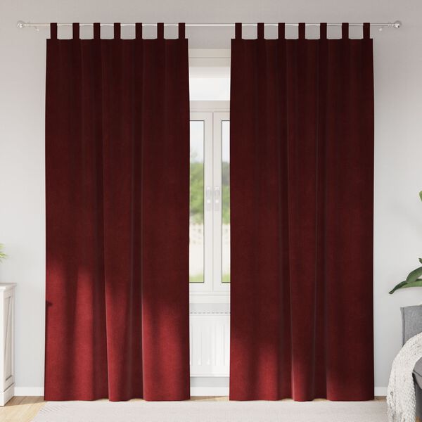 vidaXL Blackout Curtains 2 pcs Wine Red 55.12 x 102.36 in Velvet