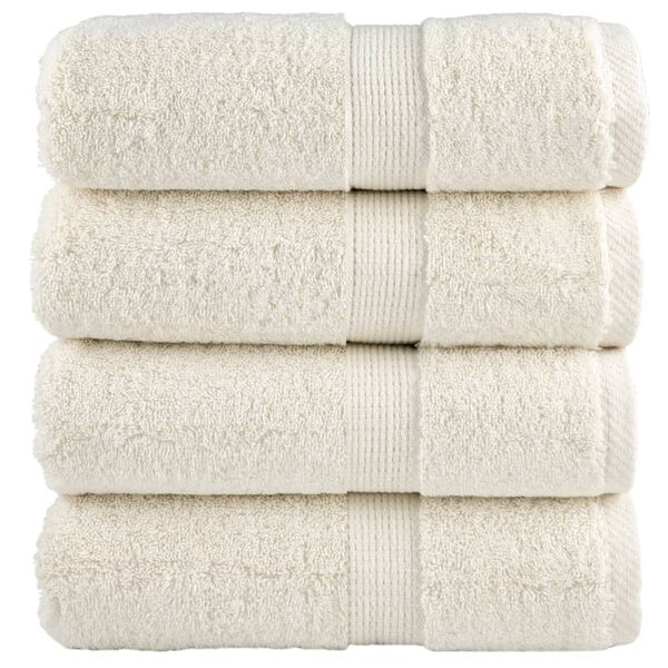 vidaXL Soap Towel Set of 4 Cream 100% cotton 11.8 x 11.8 in Soap Towel