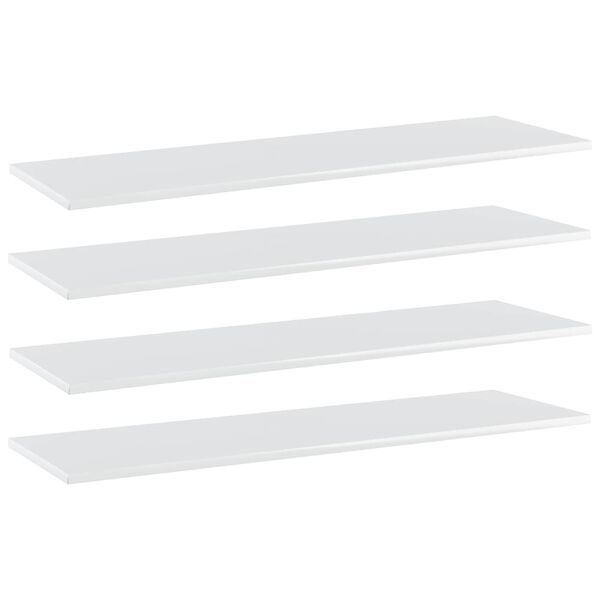 vidaXL Bookshelf Board Set of 4 High gloss white Engineered wood