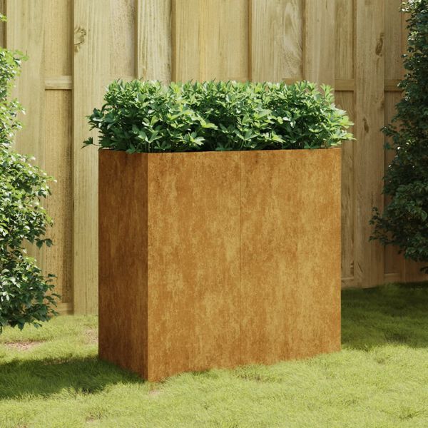 vidaXL Planter Rusty Corten steel Medium Planter Rectangular Rustic
