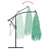 vidaXL Garden Parasol Green, Straw Polyester, Steel, Straw Large