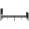 vidaXL Bed Frame Black Powder-Coated Steel Double Bed Frame