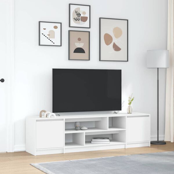 vidaXL TV Cabinet White Engineered wood Large TV Cabinet Rectangular