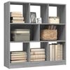 vidaXL Book Cabinet Grey Sonoma Engineered Wood Large Book Cabinet