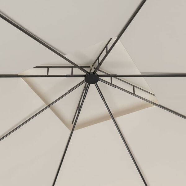vidaXL Gazebo Cream Steel 9.8x9.8 feet Durable Gazebo Square