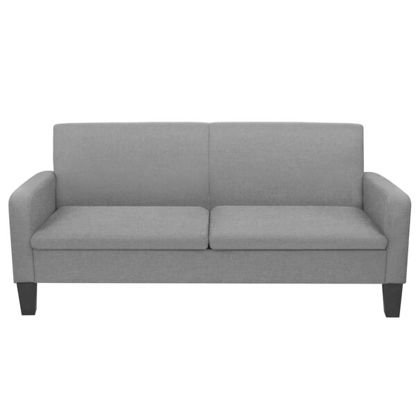 vidaXL Sofa Light Gray Fabric, Foam, Pinewood Standard Removable Covers