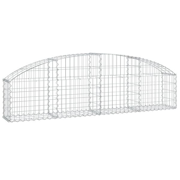 vidaXL Gabion Basket Silver Galvanized iron 78.7 x 11.8 x 15.7/23.6 in