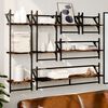 vidaXL 6 Piece Wall Shelf Set with Bars Smoked Oak Engineered Wood