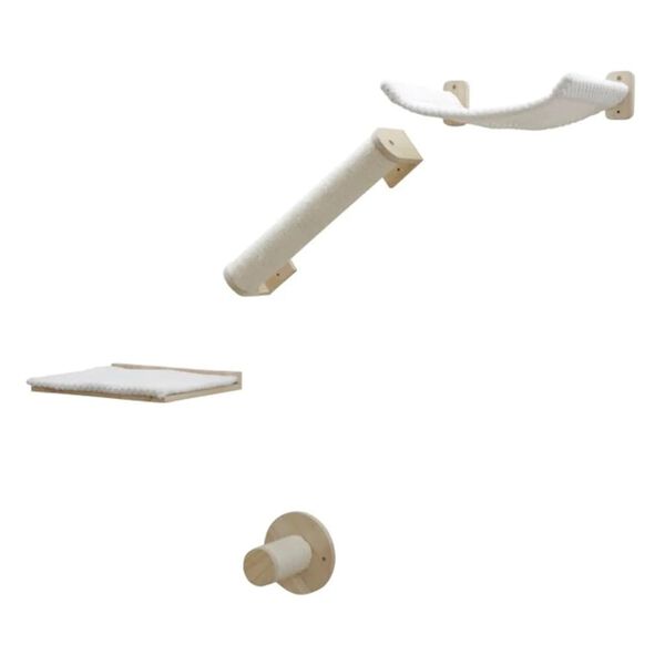 Kerbl Cat Climbing Wall White, Natural Solid wood, Sisal 20.5x5.5x13.0 in