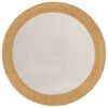 vidaXL Area Rug White and Natural Jute and Cotton Diameter 35.4 in