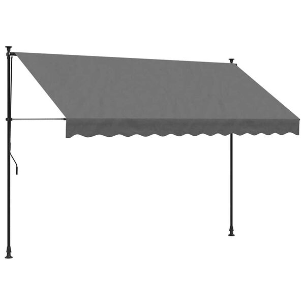 vidaXL Retractable Awning Anthracite Steel 118.1x59.1 in