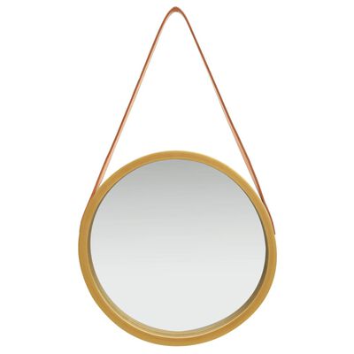 vidaXL Wall Mirror with Strap 15.7" Gold