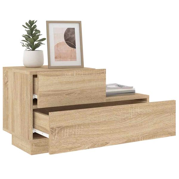 vidaXL Bedside Cabinet Sonoma oak Engineered wood Bedside Cabinet