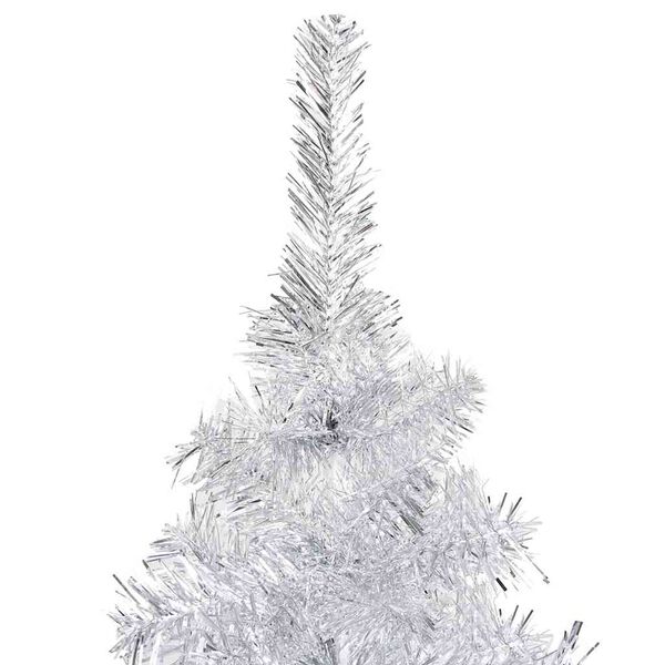 vidaXL Artificial Pre-lit Christmas Tree with Ball Set Silver 47.2" PET