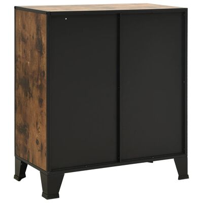 vidaXL Storage Cabinet Rustic Brown 28.3"x14.2"x32.3" Metal and MDF