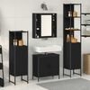 vidaXL Bathroom Furniture Set with Door 4 pcs Black 33 x 33 x 185.5 cm