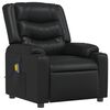 vidaXL Massage Recliner Chair Black Faux leather, wood, metal Single