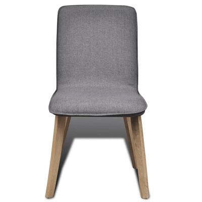 vidaXL Dining Chairs 2 pcs Dark Gray Fabric and Solid Oak Wood