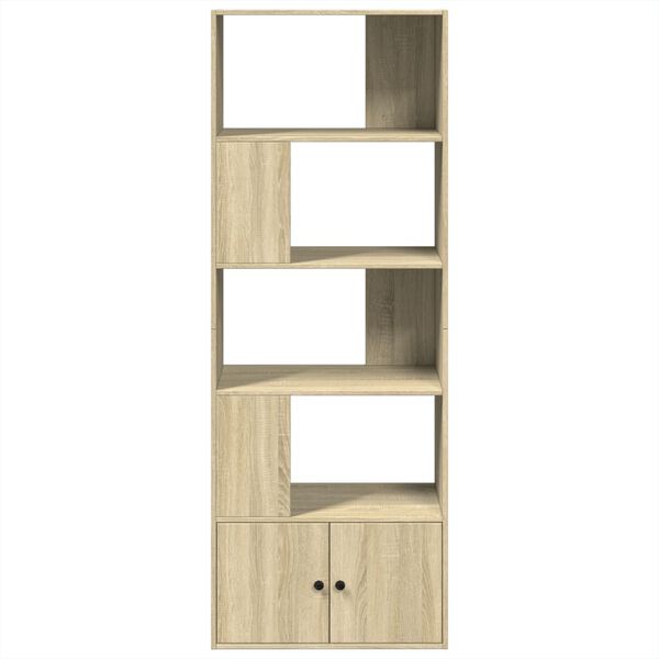 vidaXL Bookcase Sonoma Oak Engineered Wood Tall Bookcase Rectangular