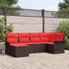 vidaXL Garden Sofa Set with Cushion 6 pcs Brown Poly Rattan