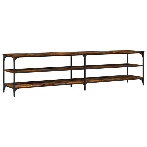 vidaXL TV Cabinet Smoked Oak 78.7x11.8x19.7" Engineered Wood and Metal