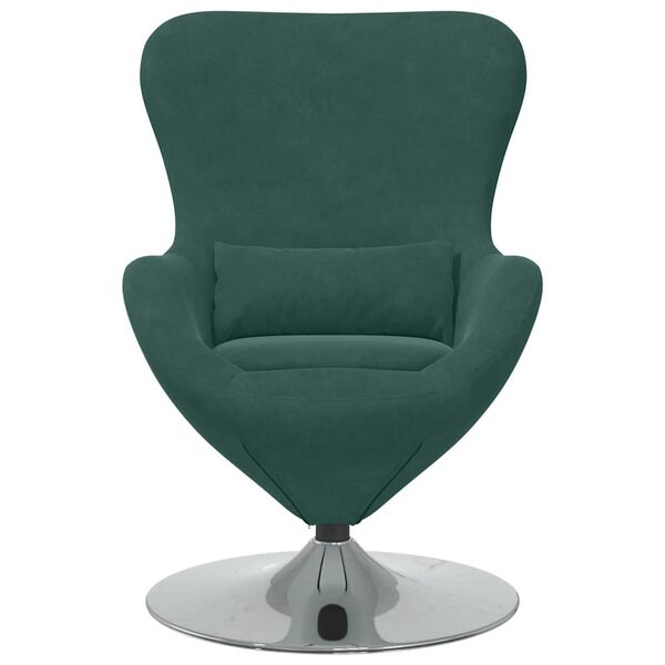 vidaXL Egg Chair Dark Green 24.80 x 28.74 x 35.43 in Velvet
