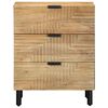 vidaXL Bedside Cabinet Brown Solid Mango Wood, Engineered Wood, Metal
