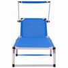 vidaXL Sun Lounger Blue Aluminum, Textilene Standard Foldable