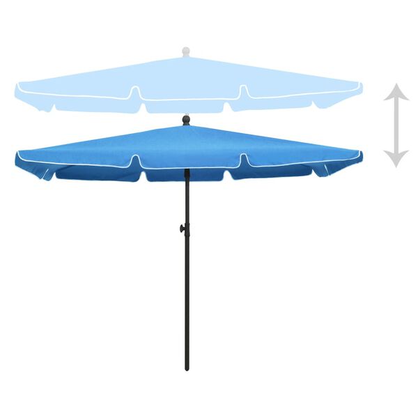 vidaXL Garden Parasol Azure Blue Polyester 82.7in x 55.1in Tiltable