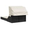 vidaXL Double Sun Lounger Black, Cream White