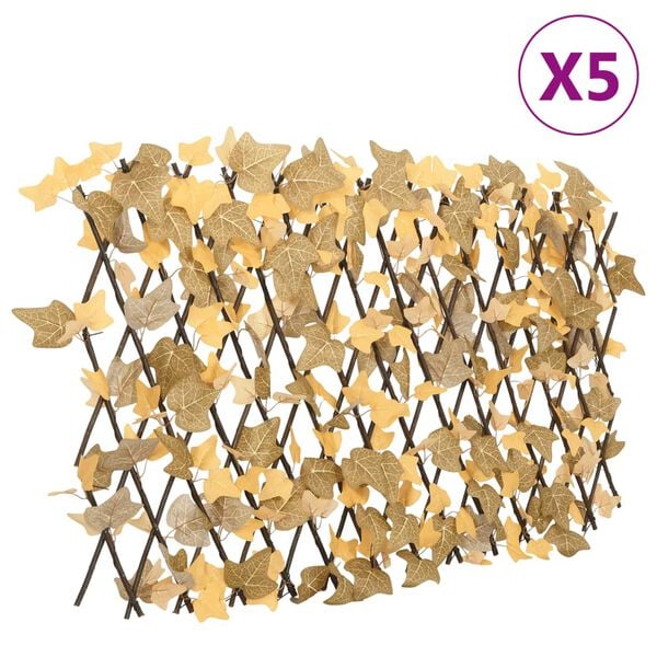 vidaXL Artificial Maple Leaf Trellis Expandable Orange 5 pcs 70.9x23.6"