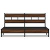 vidaXL Bed Frame Brown Oak Steel, Engineered Wood Double Bed Frame