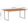 vidaXL Dining Table Natural wood with silver legs