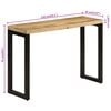 vidaXL Console Table Natural wood and black Solid rough mango wood, metal