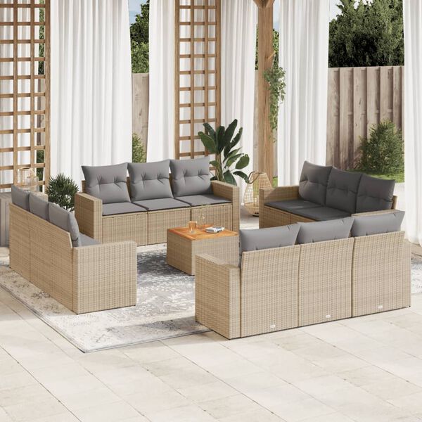 vidaXL Garden Sofa Set Mix beige, light grey