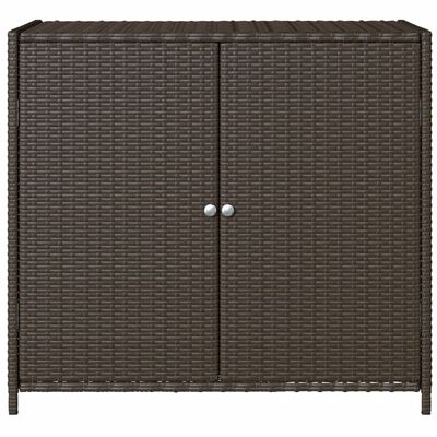 vidaXL Patio Storage Cabinet Brown 32.7"x17.7"x29.9" Poly Rattan