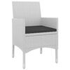 vidaXL Garden Dining Set White PE rattan Medium Durable