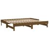 vidaXL Day Bed Honey Brown Solid Pine Wood Double Pull-Out Day Bed