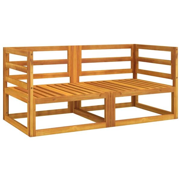 vidaXL Corner Sofa Light grey Solid acacia wood, Polyester Medium