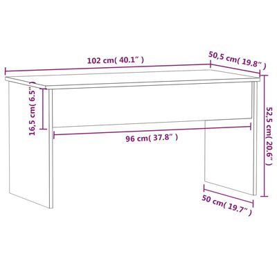 vidaXL Coffee Table High Gloss White 40.2"x19.9"x20.7" Engineered Wood