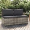 vidaXL 2-seater Garden Sofa Grey Poly rattan 2-Seater Adjustable Feet